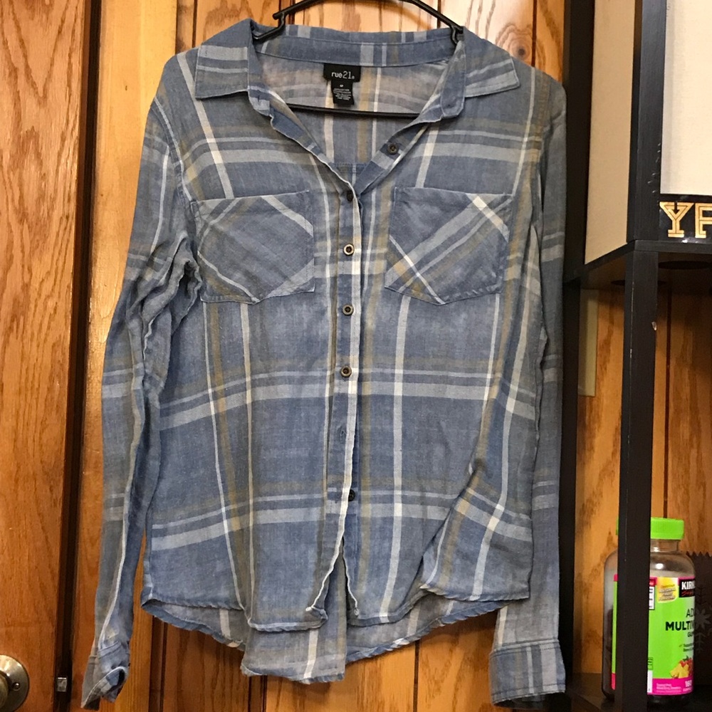 Plaid light blue shirt